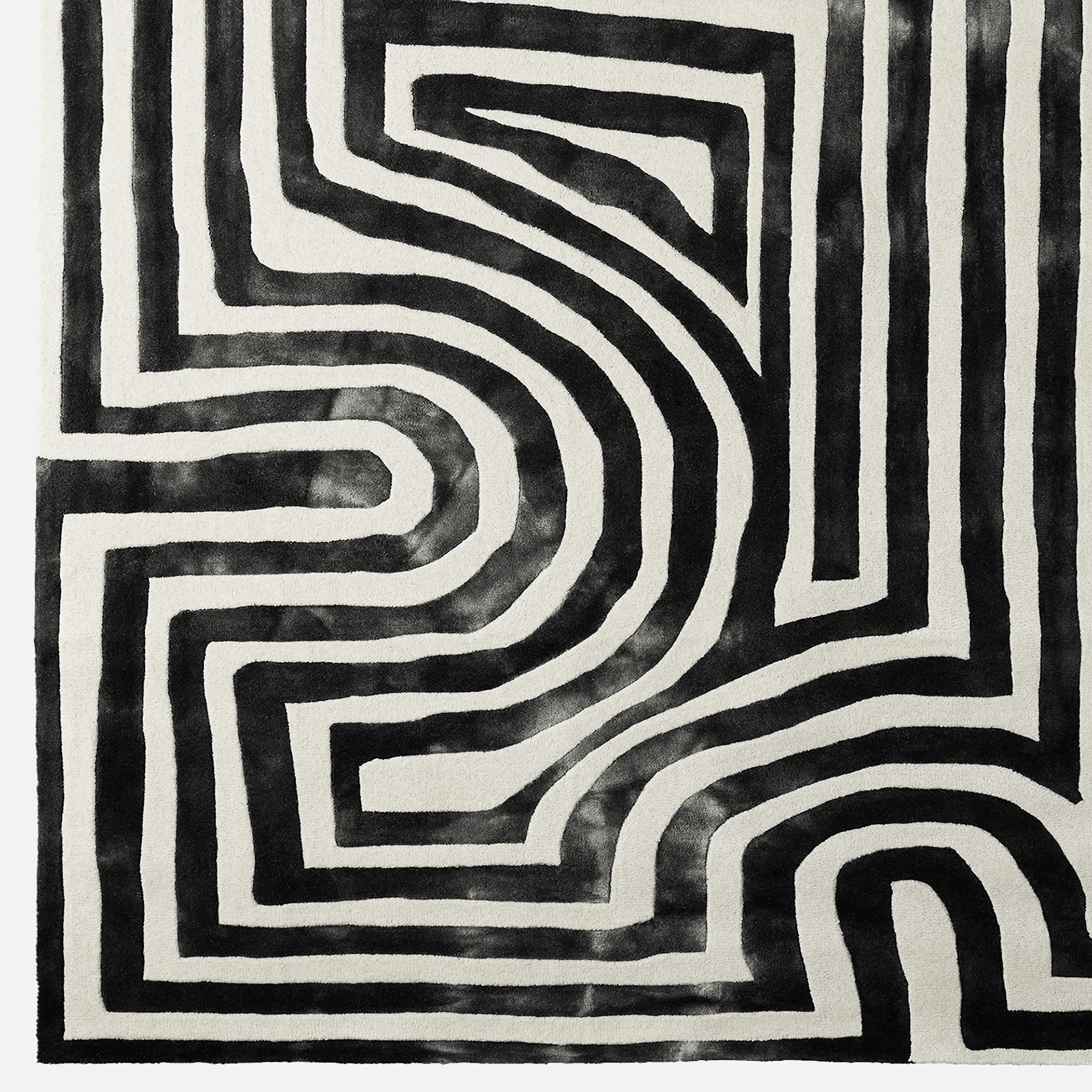 DD Psychedelic Labyrinth Rug Charcoal - Dusty Deco - NO GA