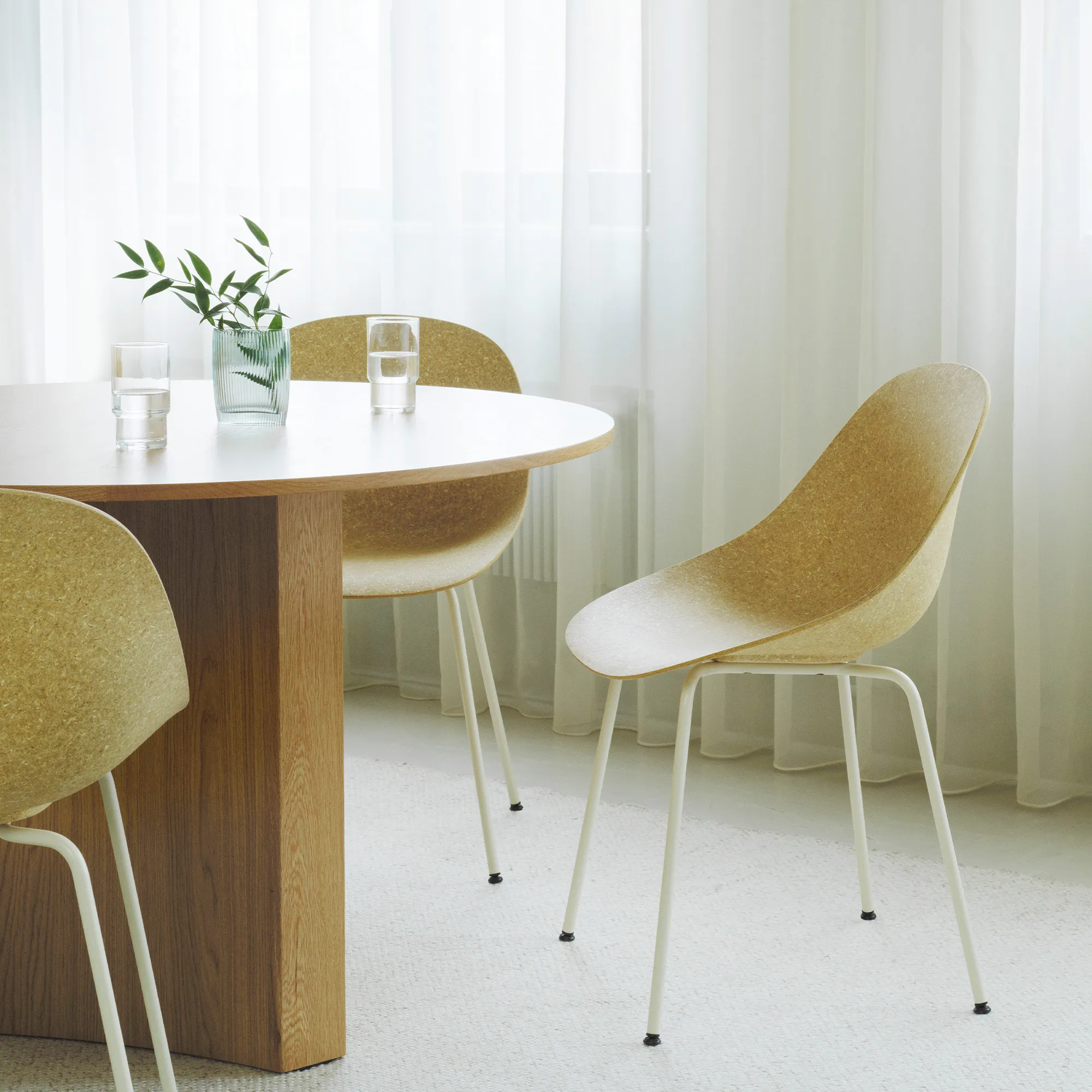 Mat Chair Cream Steel - 2