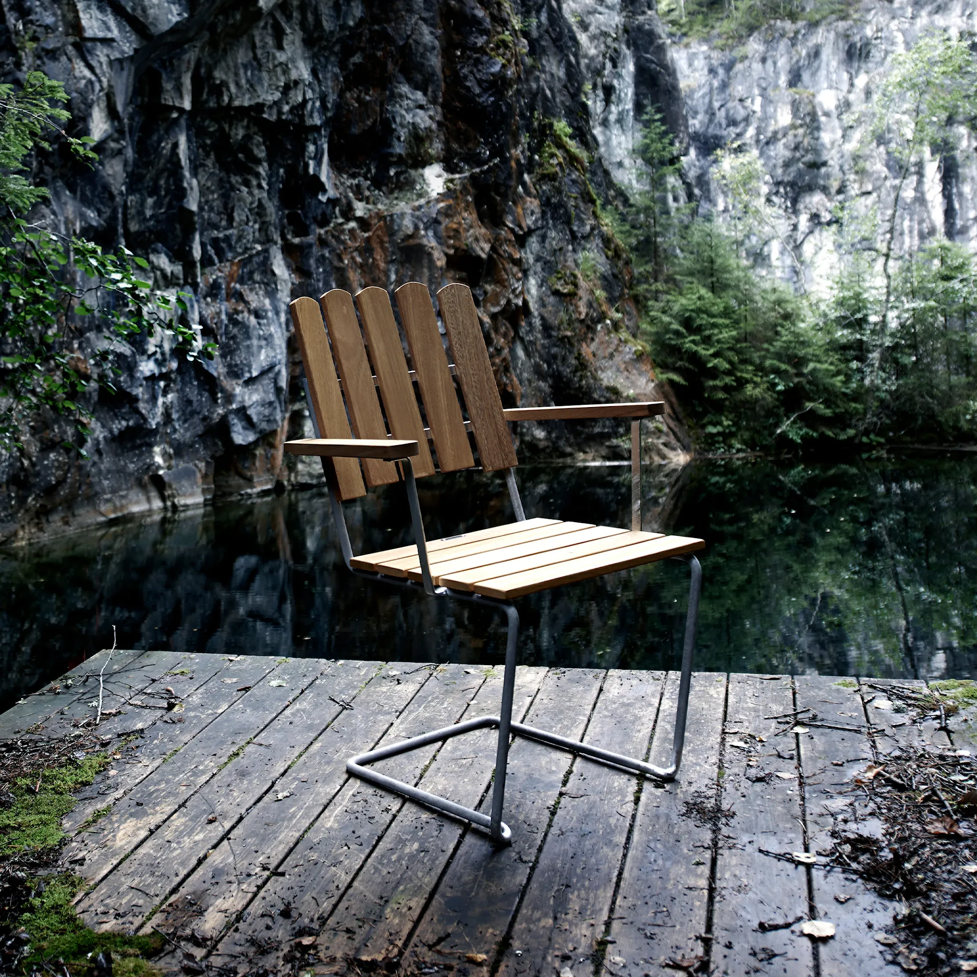 A2 armchair galvanized frame - Grythyttan Stålmöbler - NO GA