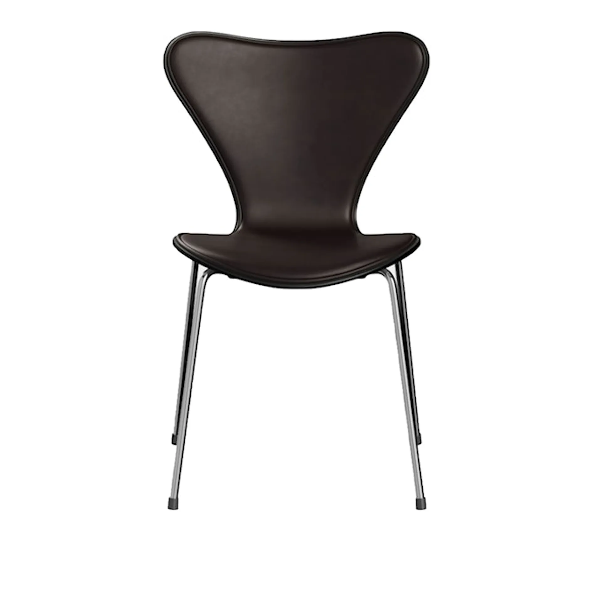 Series 7 chair 3107 front upholstered leather steel frame chrome - Fritz Hansen - Arne Jacobsen - NO GA