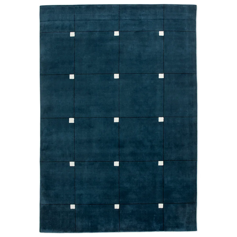 Modern Teal wollen vloerkleed