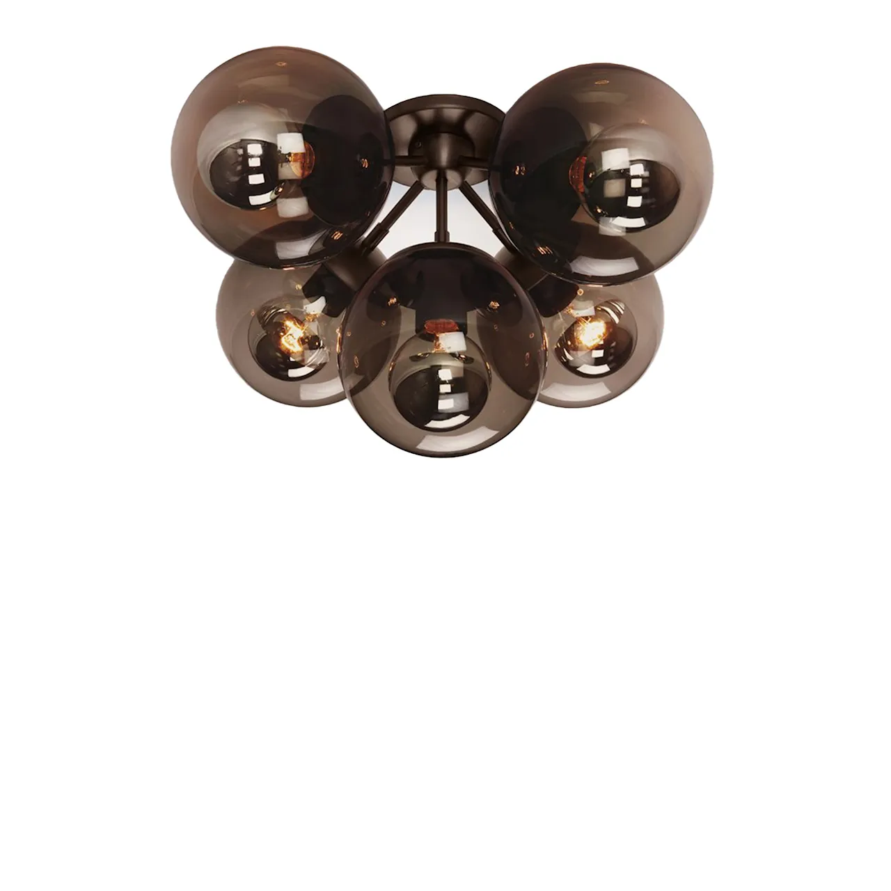 Modo Ceiling Mount 5 Globes Clear glass, Bronze