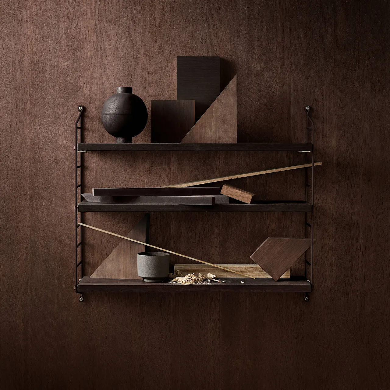 String Pocket wood walnut/black