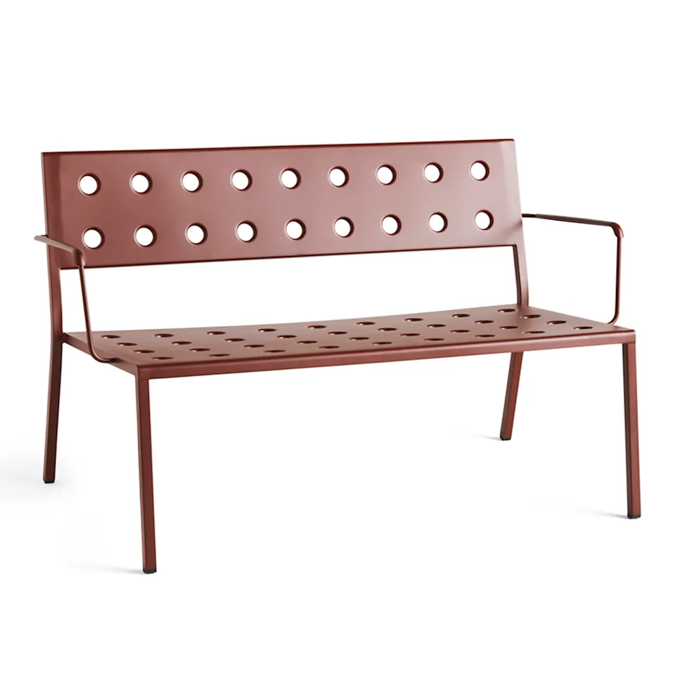 Balcony Lounge Bench w. arm L121,5x69xH72 - Iron Red