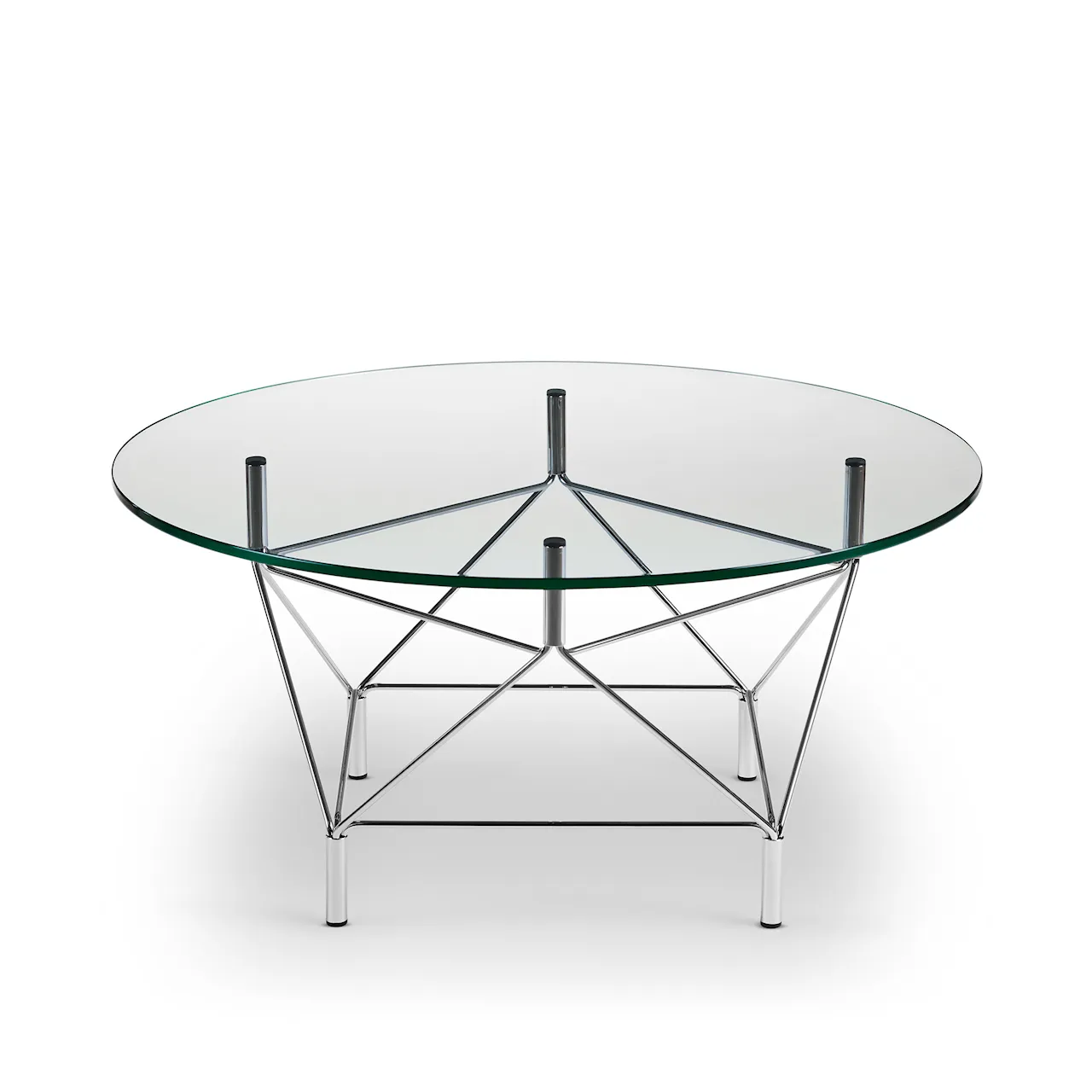 Spider Round Ø90, Marble White, Chrome-plated base, 36 cm