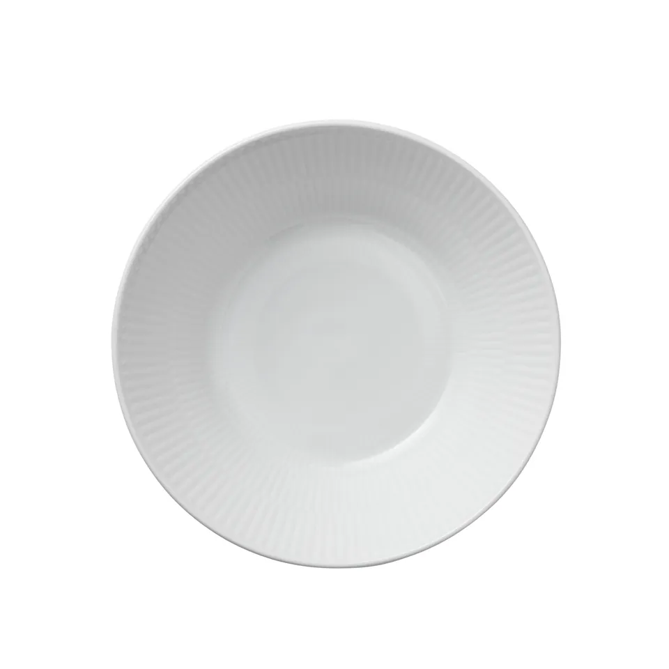 White Fluted Deep Plate 50 cl / 17 cm