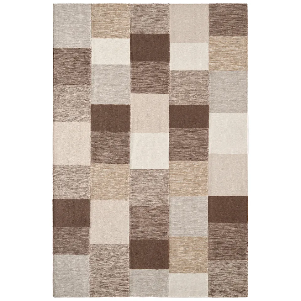Patchwork 01 Brown wollen tapijt