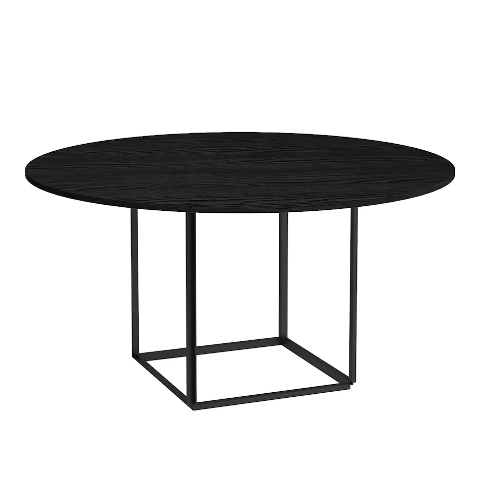 Florence Dining Table - Ø145, Skiva: Trä - Svartbetsad Ask, Underrede: Svart