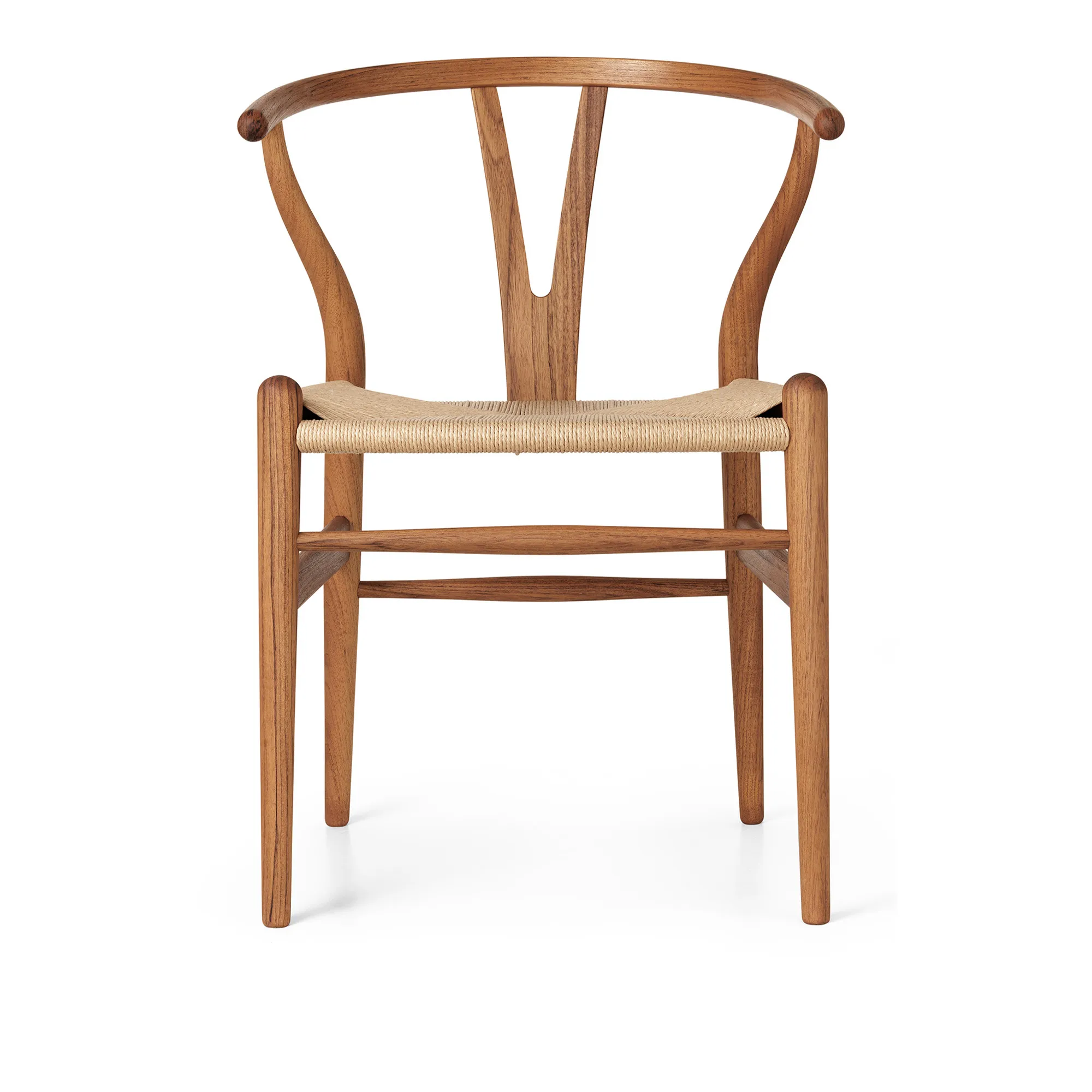 CH24 Y-stol teak/naturflettet papirgarn