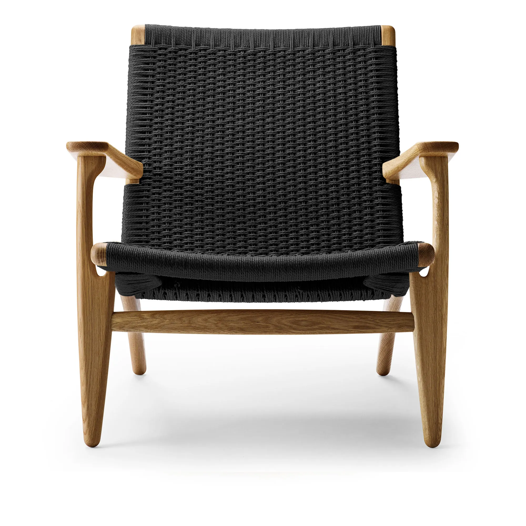 CH25 fauteuil eiken/naturel gevlochten papierkoord - 1