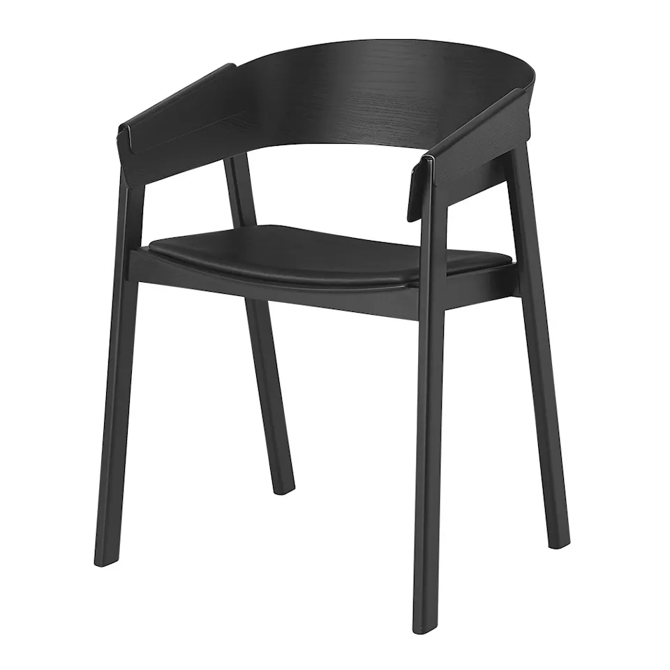 Cover Chair Klädd Refine Leather Black/Black