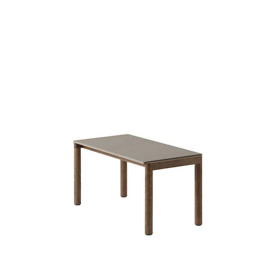 Couple Coffee Table / 40 x 84 x 40 cm - 1 Wavy - Taupe/Dark Oiled Oak