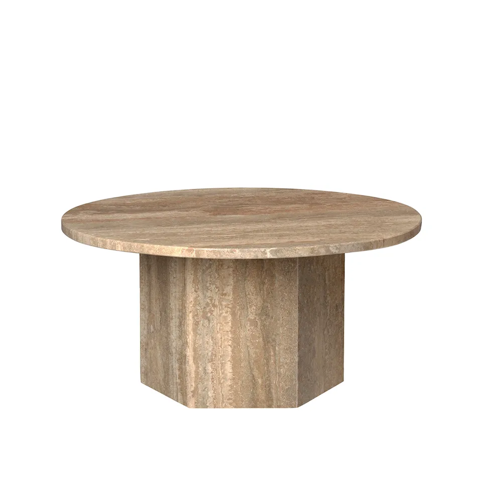 Epic Coffee Table Round Ø 80 cm, Warm Taupe Travertine Stone