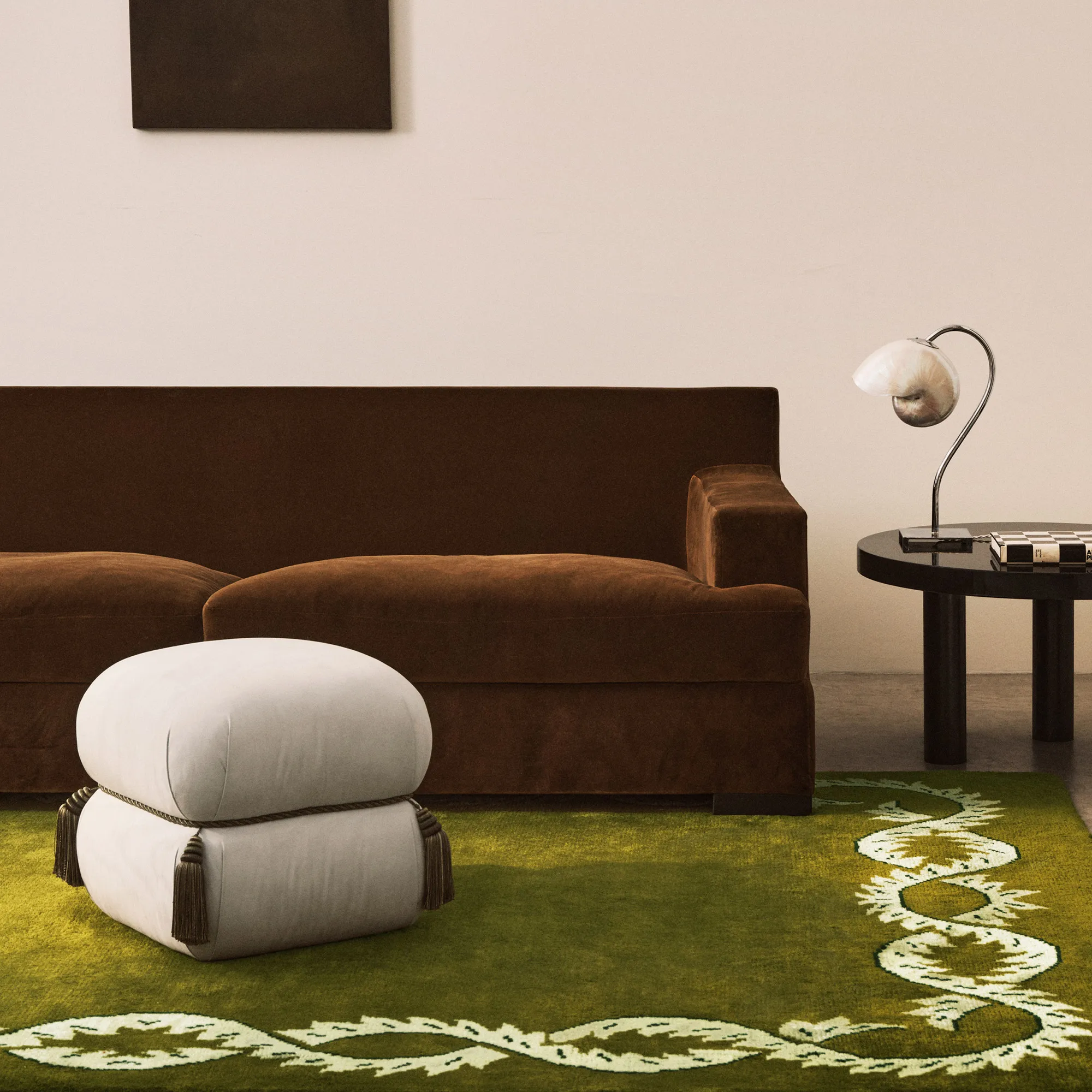 Climbing Vine Olive wool rug - 5