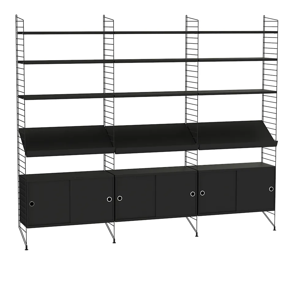 Living room shelving system G black/black
