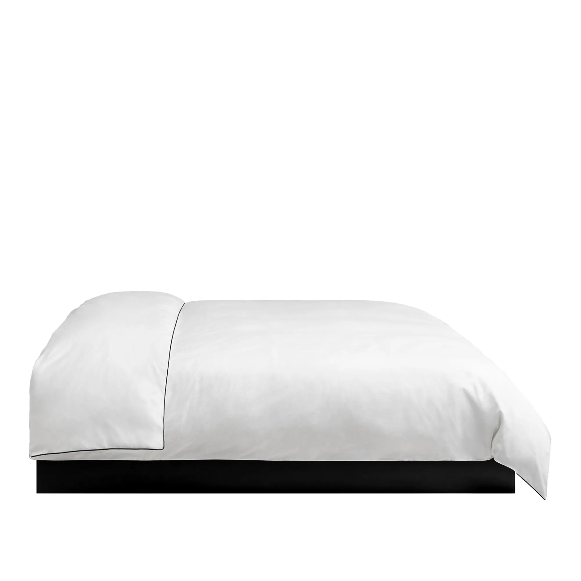 Percale Crisp White/Black Duvet Cover - 1