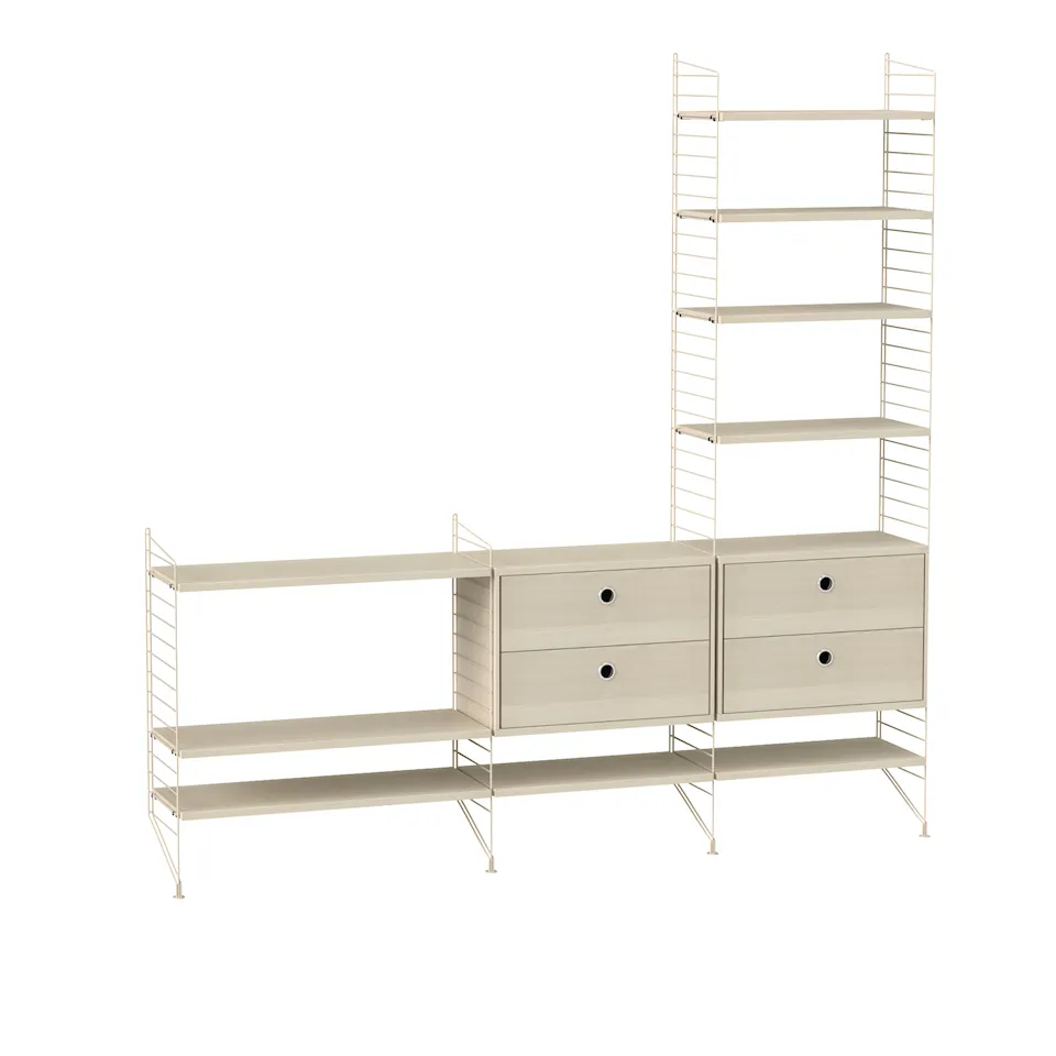 Living room hyllststem J ash/beige