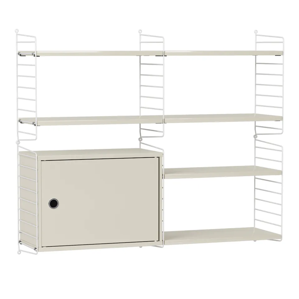 Living room shelving system R beige/white