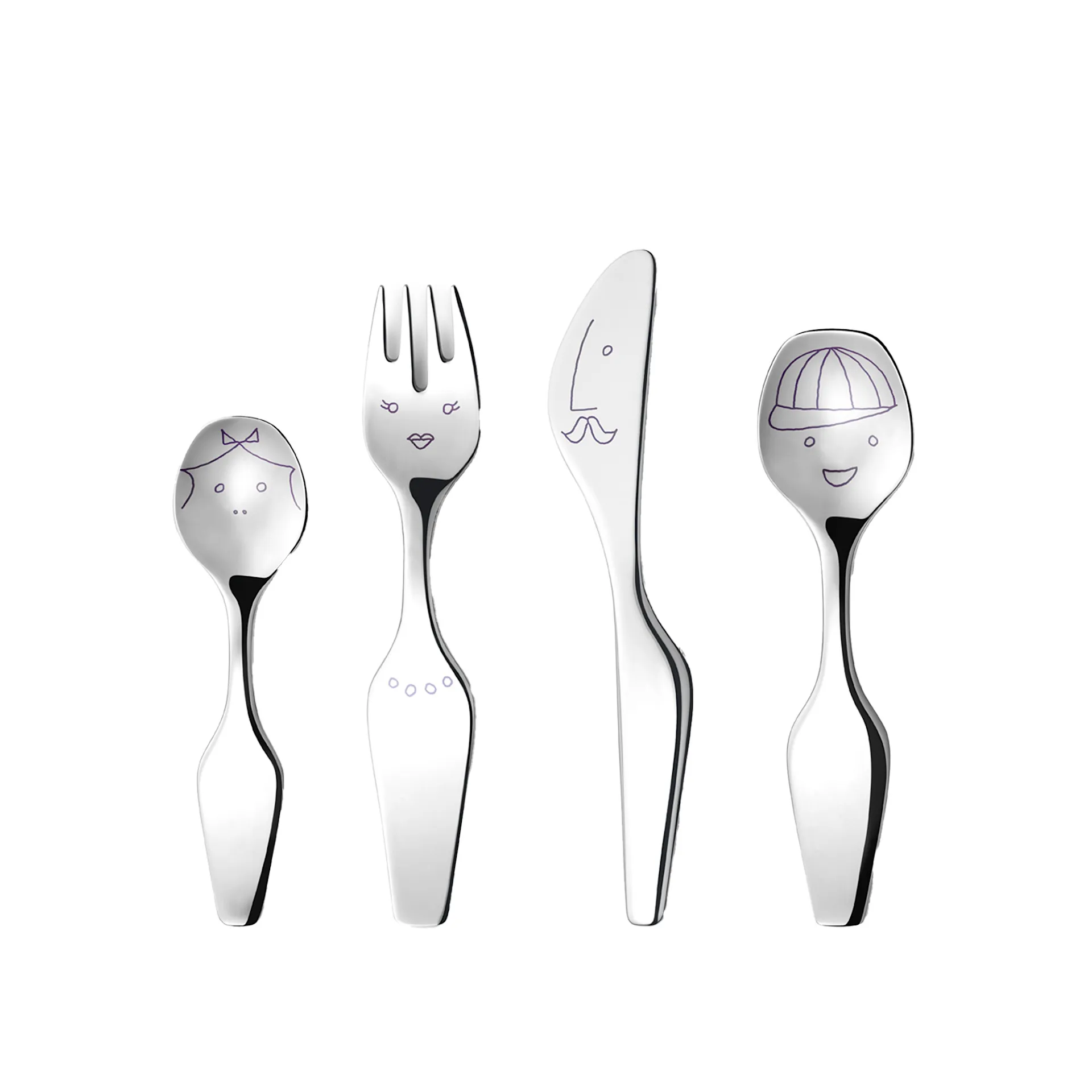 Alfredo the twist familie børnebestik 4 stk - Georg Jensen - Alfredo Häberli  - NO GA