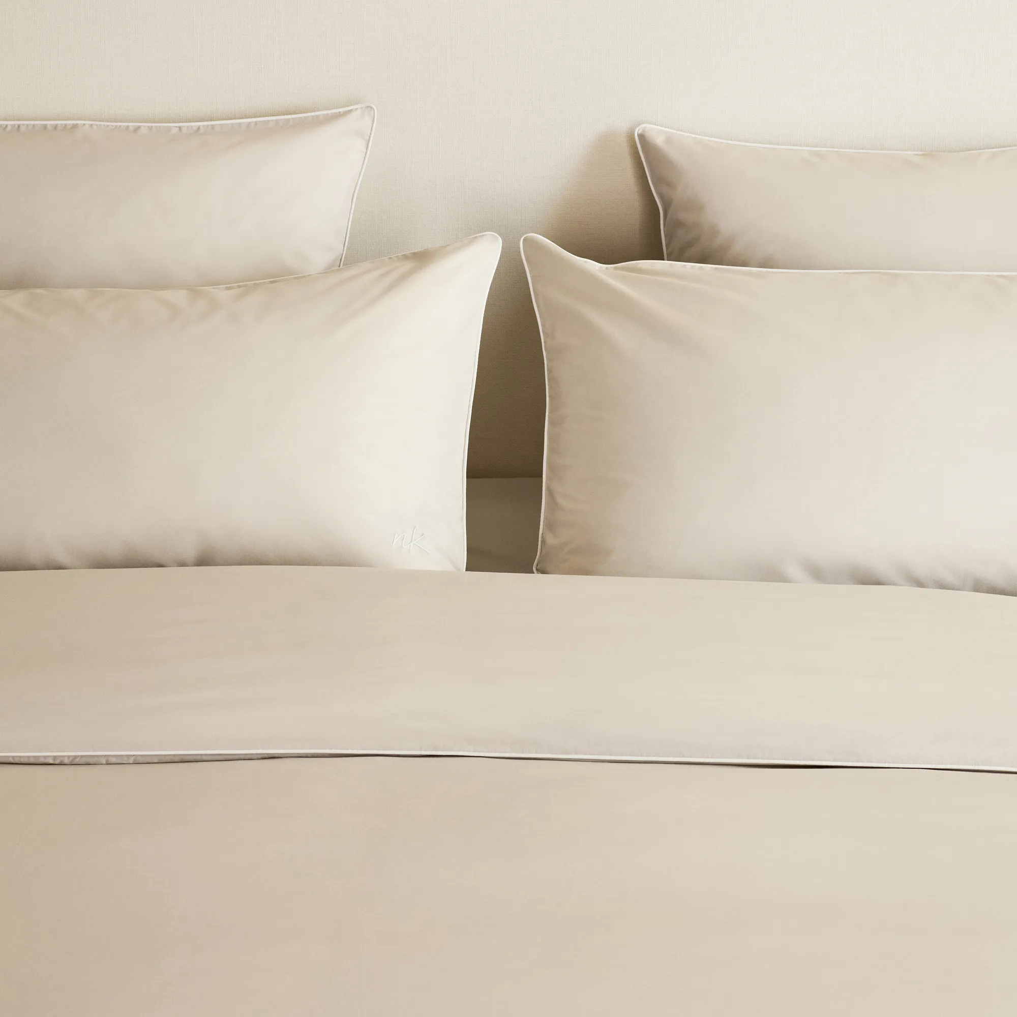 Percale Sand/White dekbedovertrek - 3