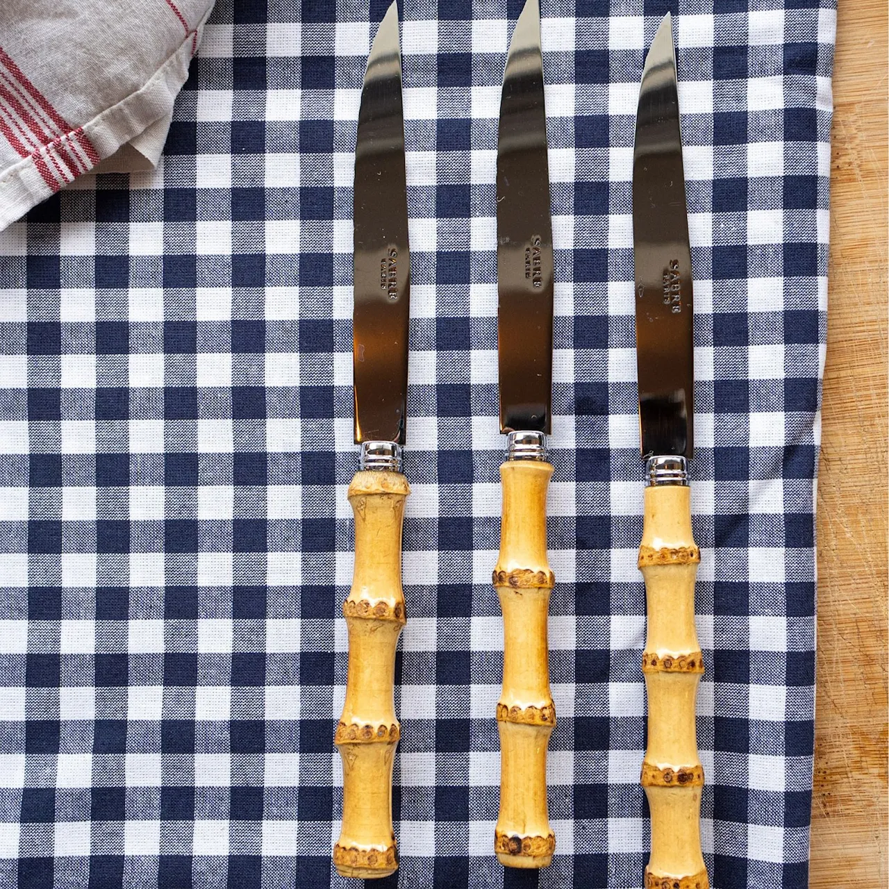 Panda Light Bamboo Steak Knives Set of 6
