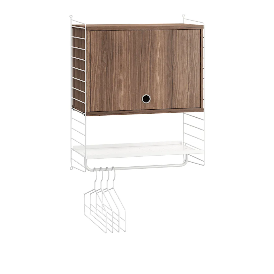 Hallway shelving system V walnut/white
