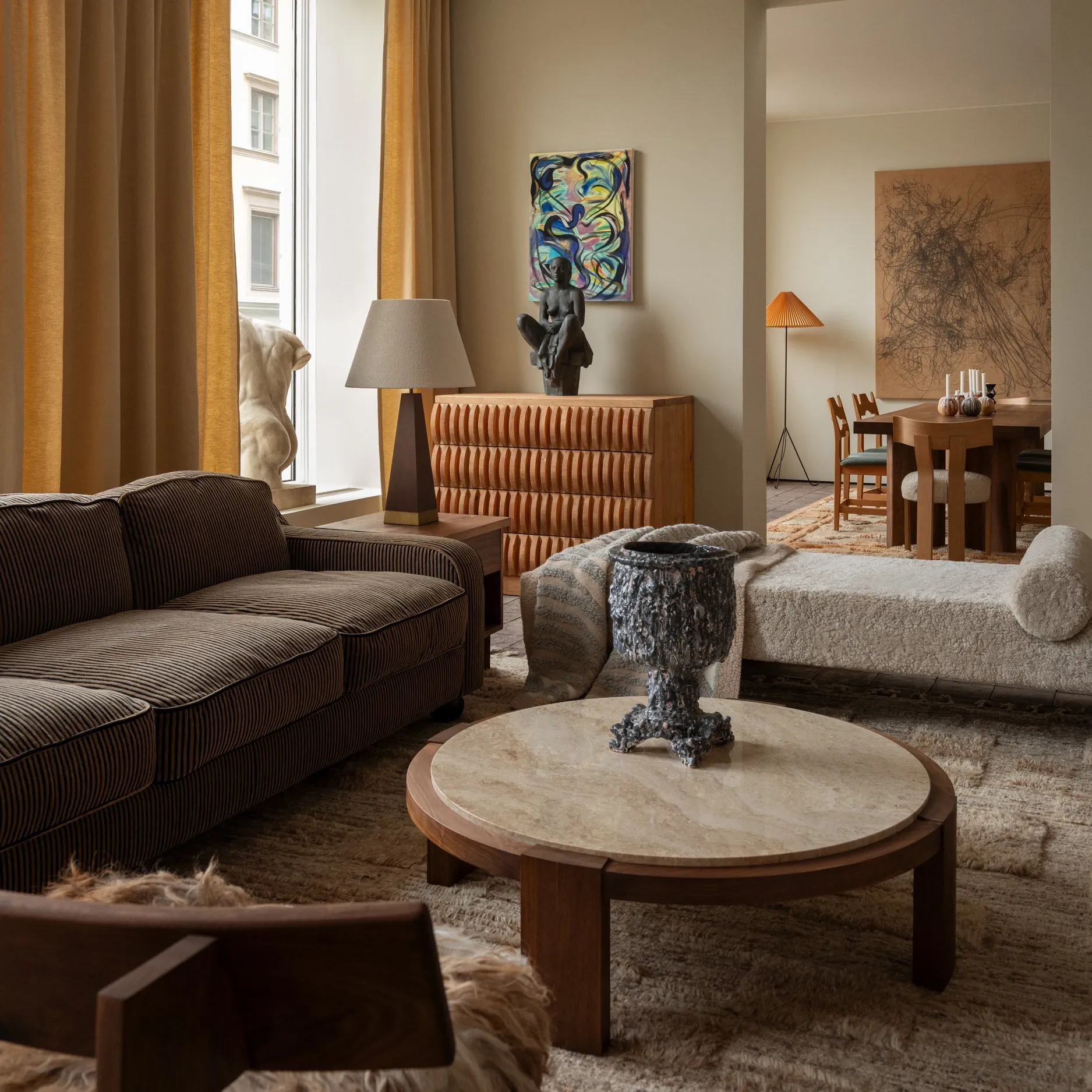 Dean coffee table travertine - 2