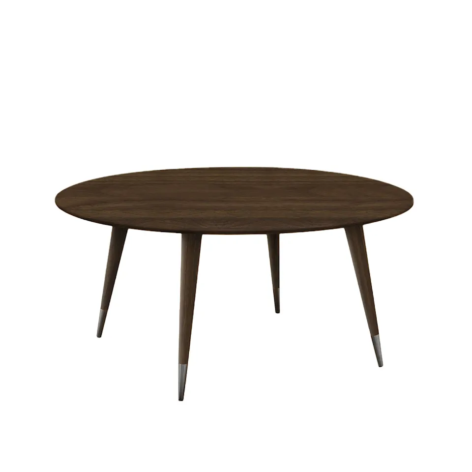 AK 2550 Point Coffee table, Height 51 cm, Oiled walnut top, Legs in the same wood, with steel base