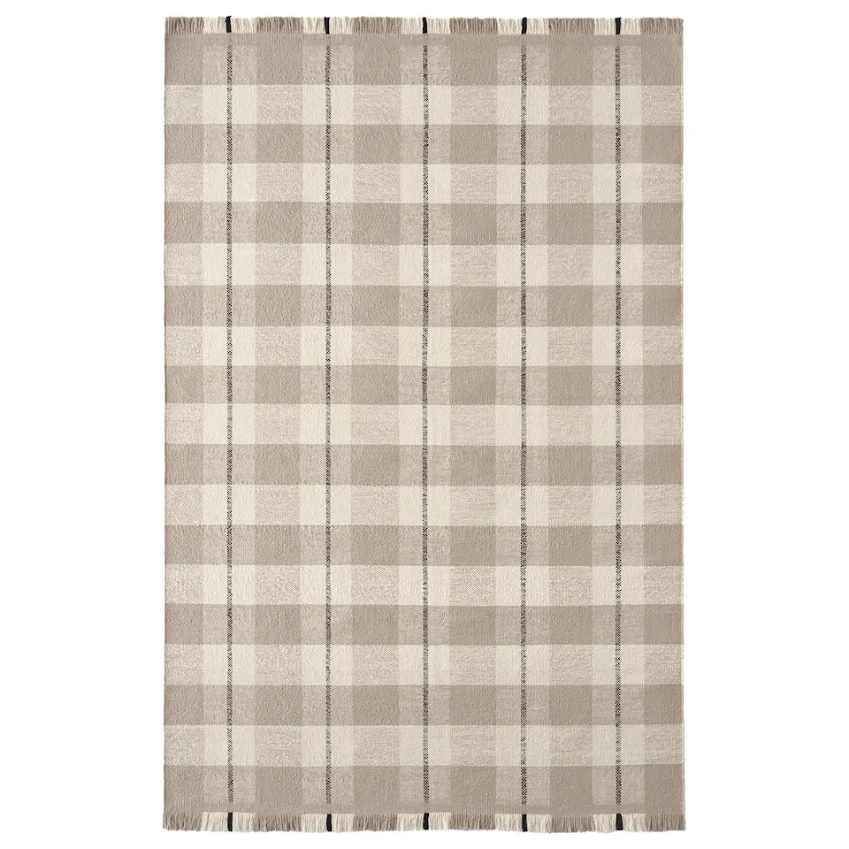 Plaid Sand/Cream Wool Rug