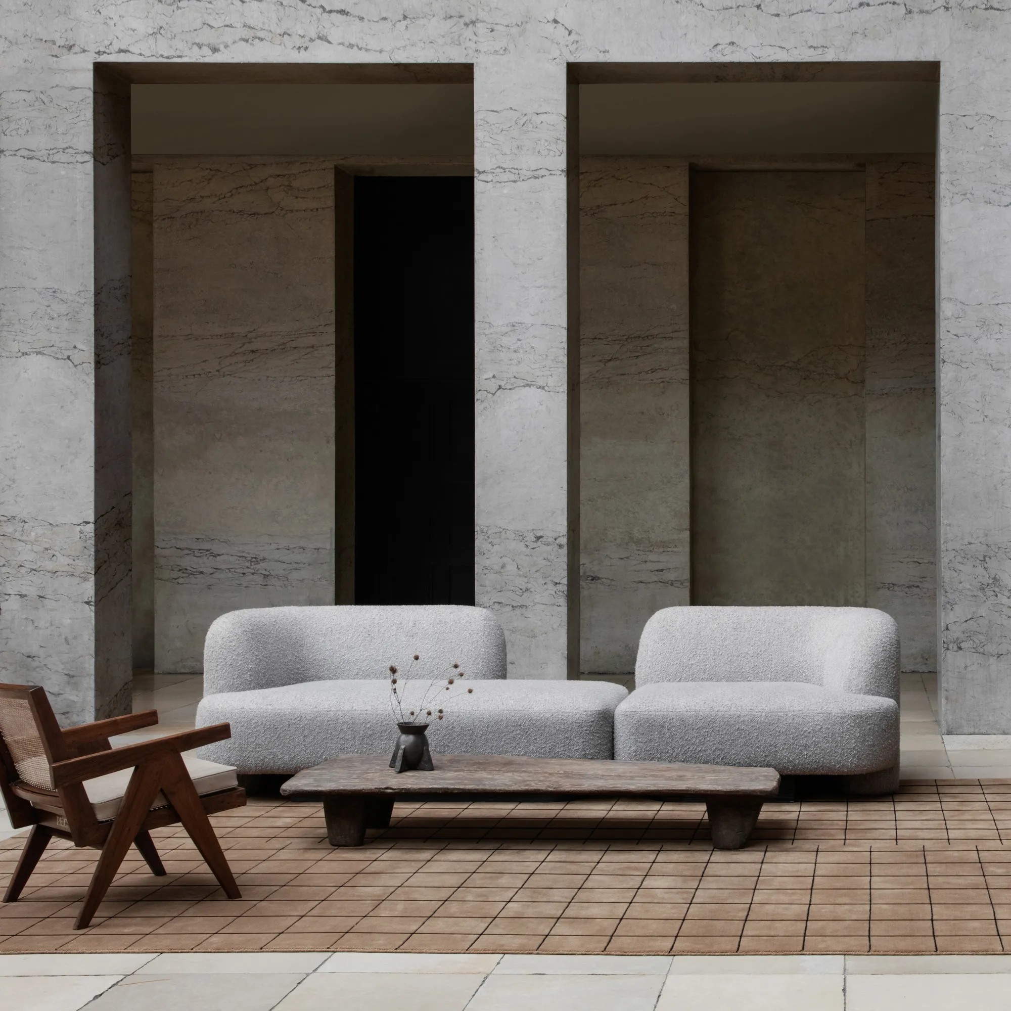 Grid Chestnut/Black Wool Rug - 9
