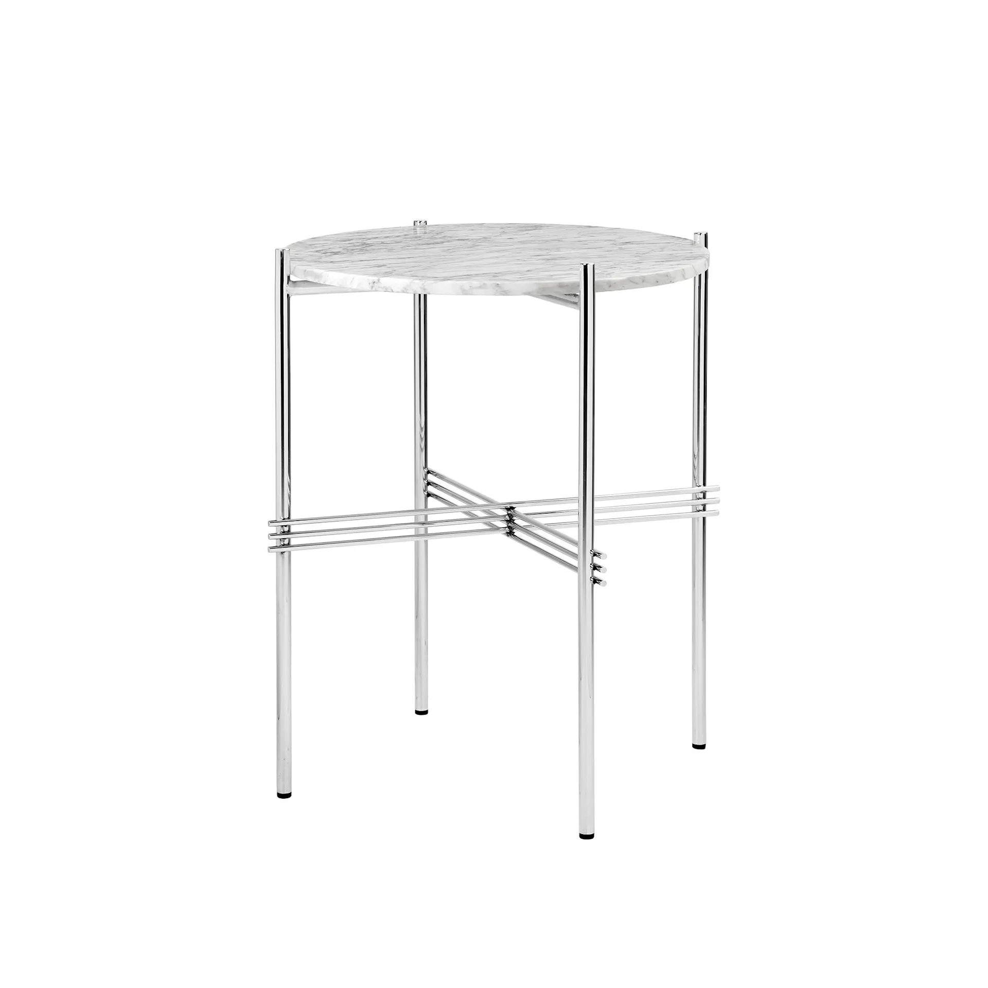 TS Side Table - Round, Ø40 Polished Steel Base - Gubi - GamFratesi - NO GA