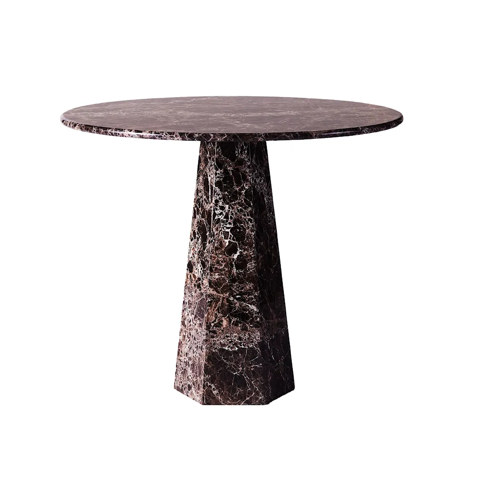 Hexagon Dining Table, Ø90 Marrone Emperador