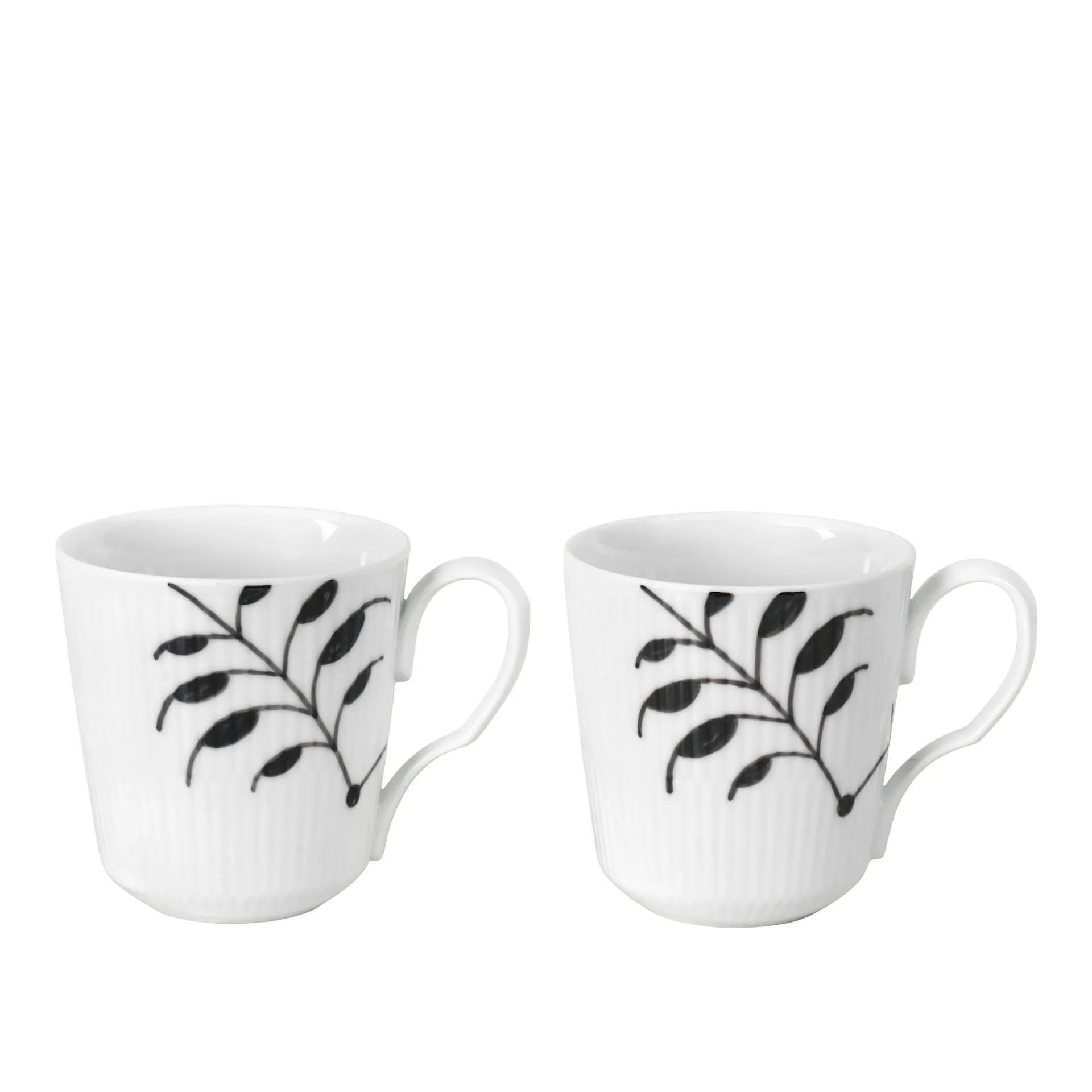 Black Fluted Mega Mug 28 cl 2 pcs - Royal Copenhagen - NO GA