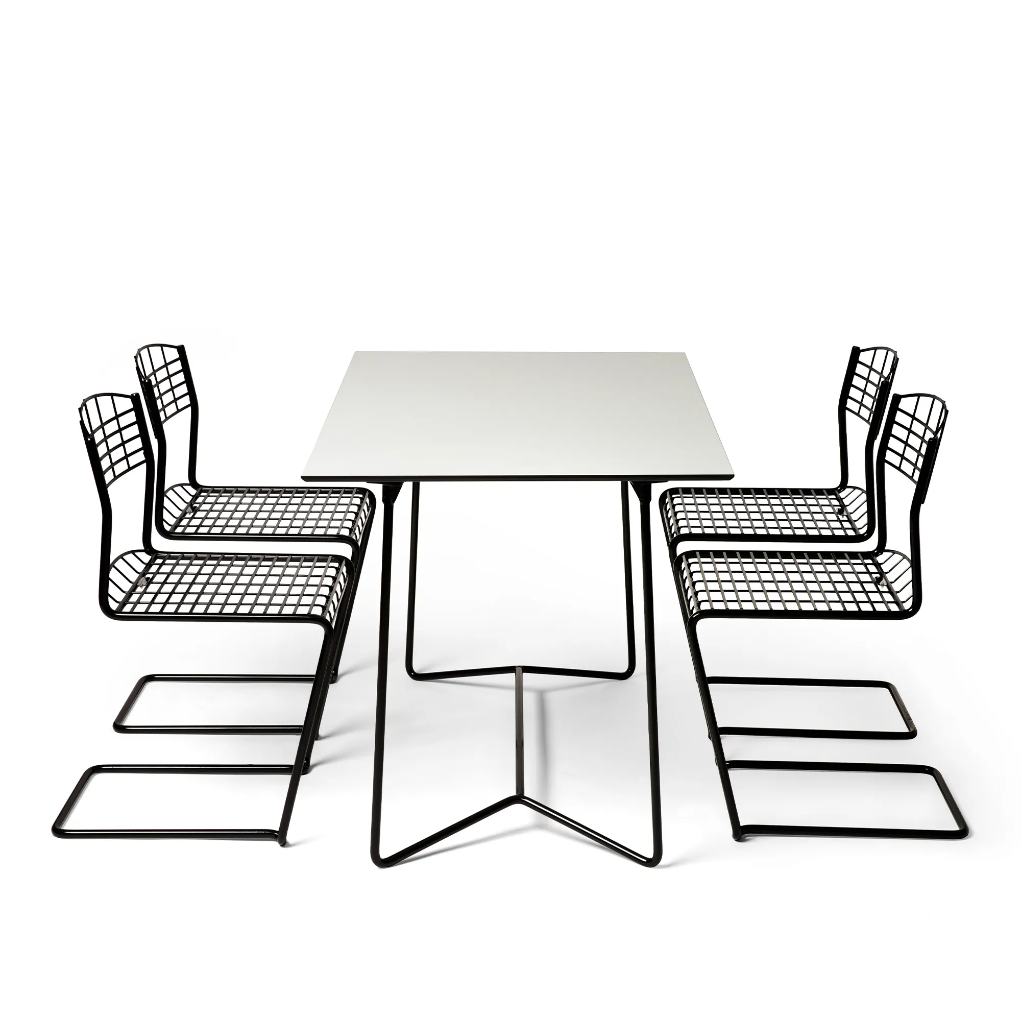 High Tech dining group table 110x70cm & 4 chairs - 1