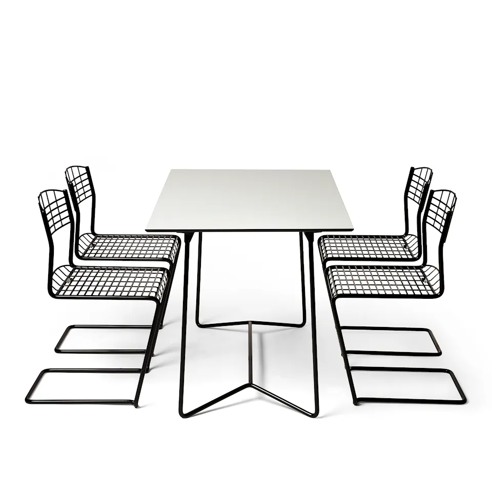 High Tech dining group table 110x70cm & 4 chairs