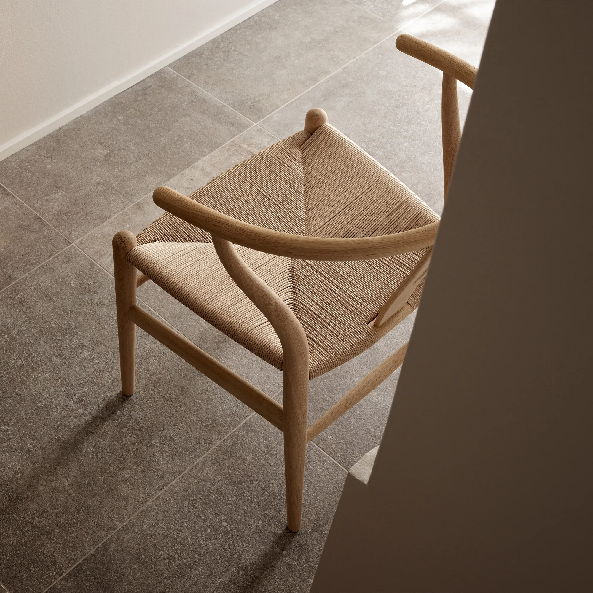 CH24 Wishbone Chair Oak/Black Cord - 7