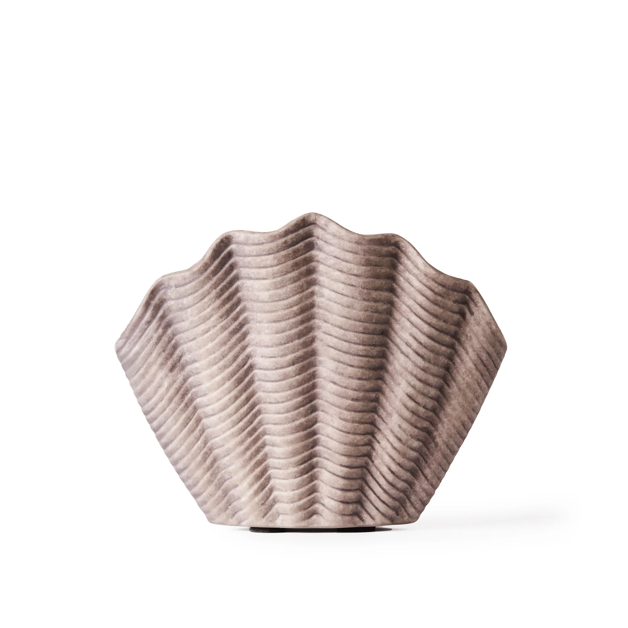 Concha Vase Fluted Grey - 1