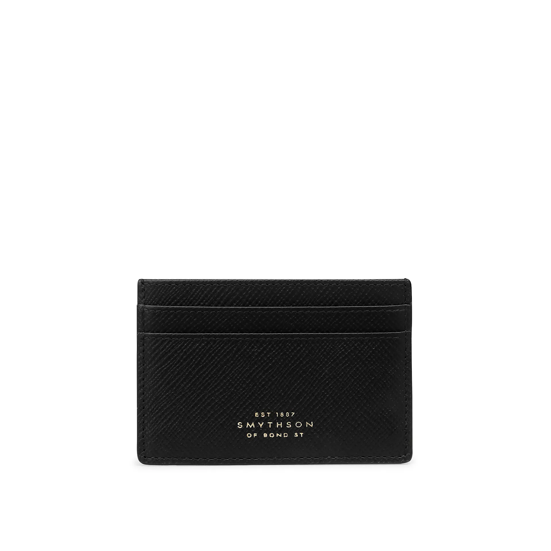 Panama Flat Card Holder - Black - Smythson - NO GA