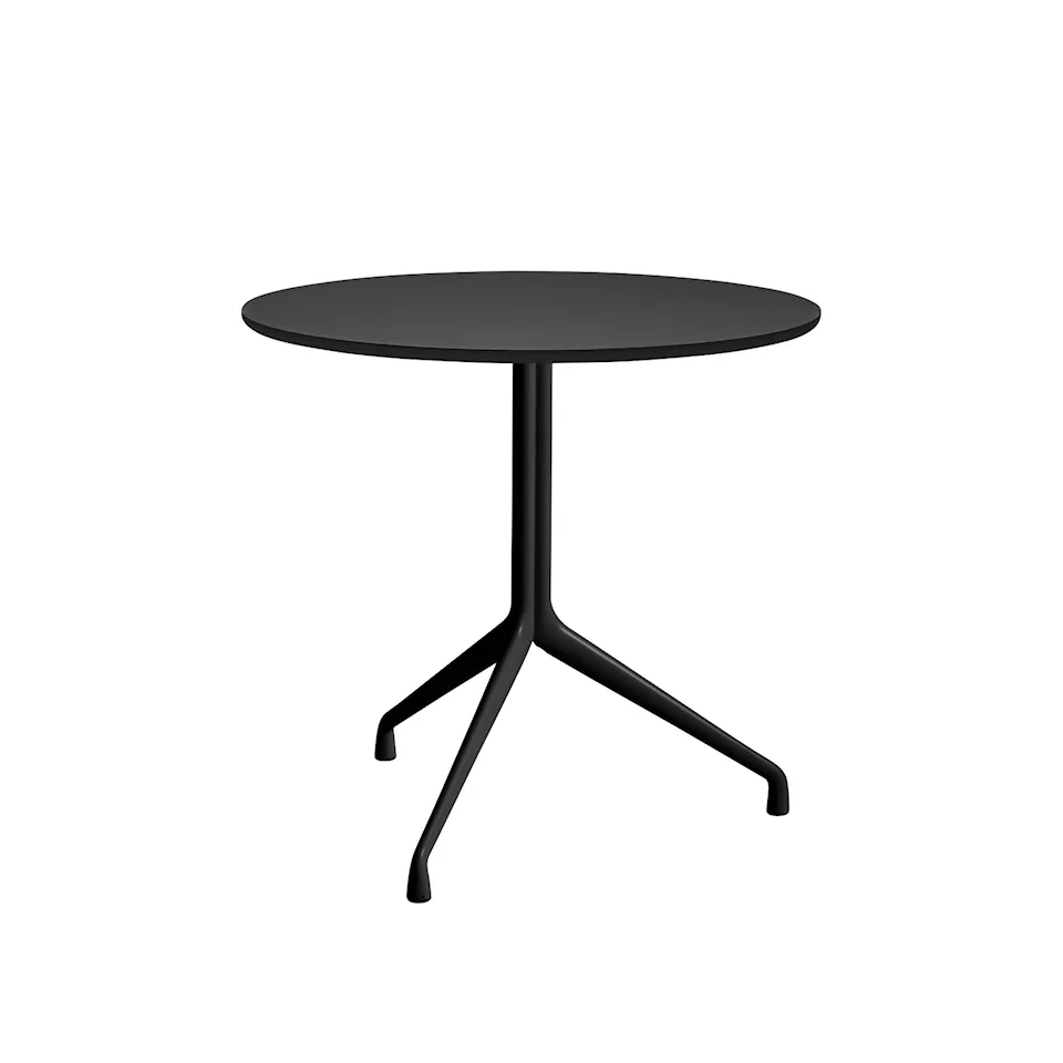 About a Table AAT20 - Black Base - Black Linoleum - Ø80xH73 cm