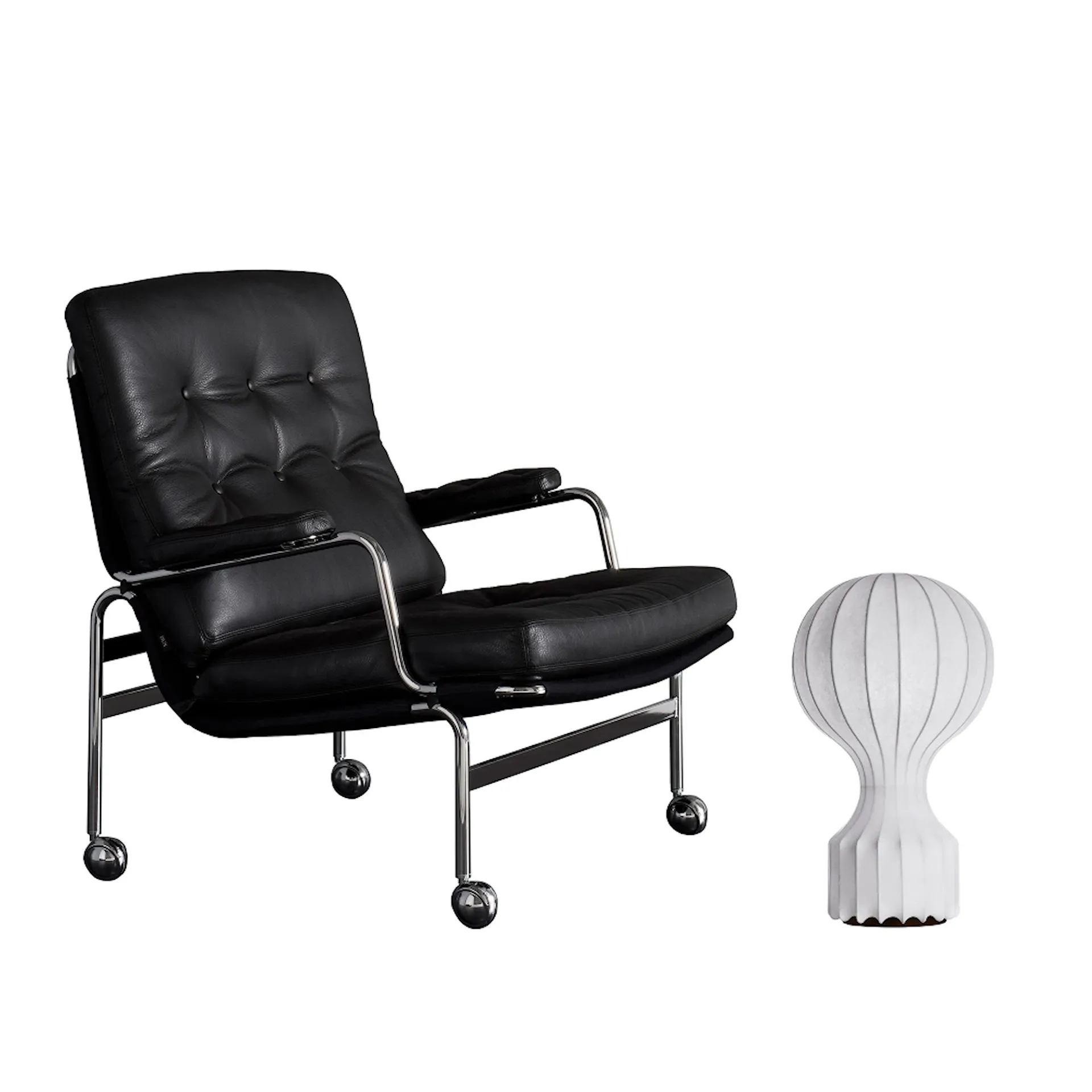 Karin Armchair - Elmo Soft Black with Gatto Grande included - DUX - Bruno Mathsson - NO GA