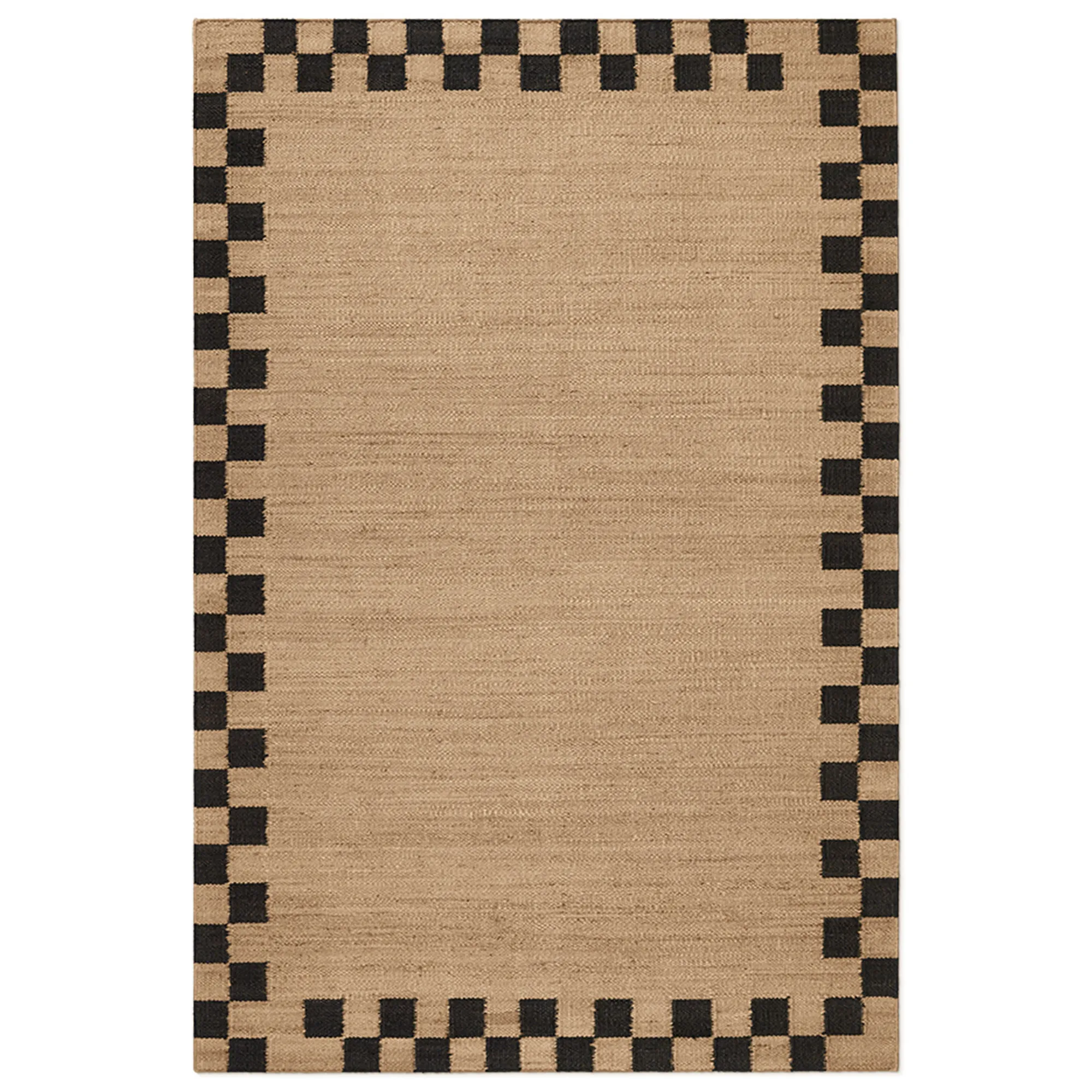 Jute Border Black Rug - 1