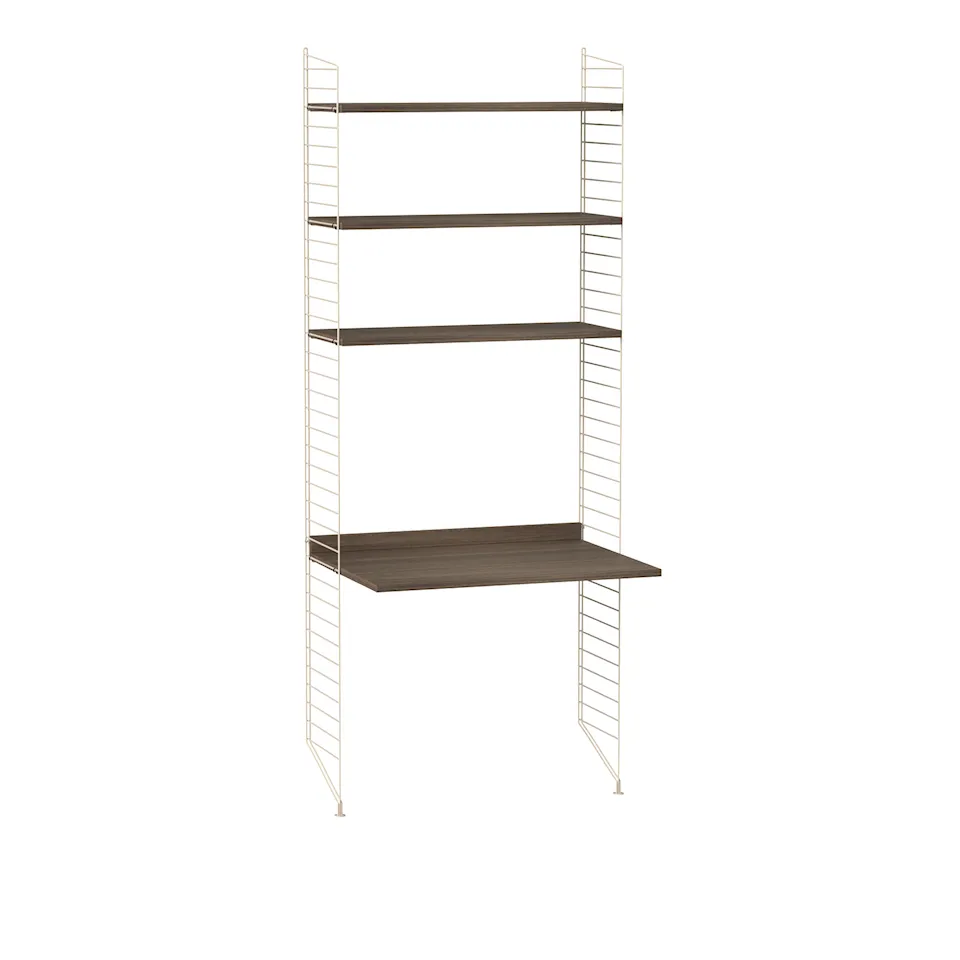 Kontor reolsystem A valnød/beige