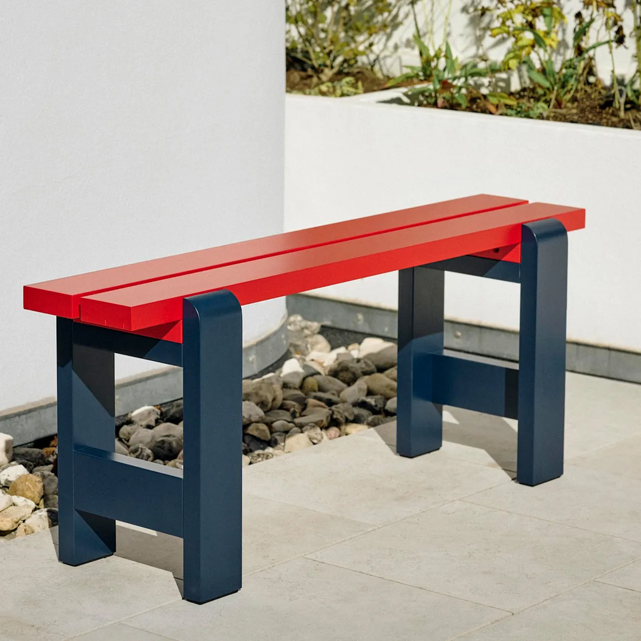 Weekday Bench Duo / Steel Blue Benchtop / Olive Frame