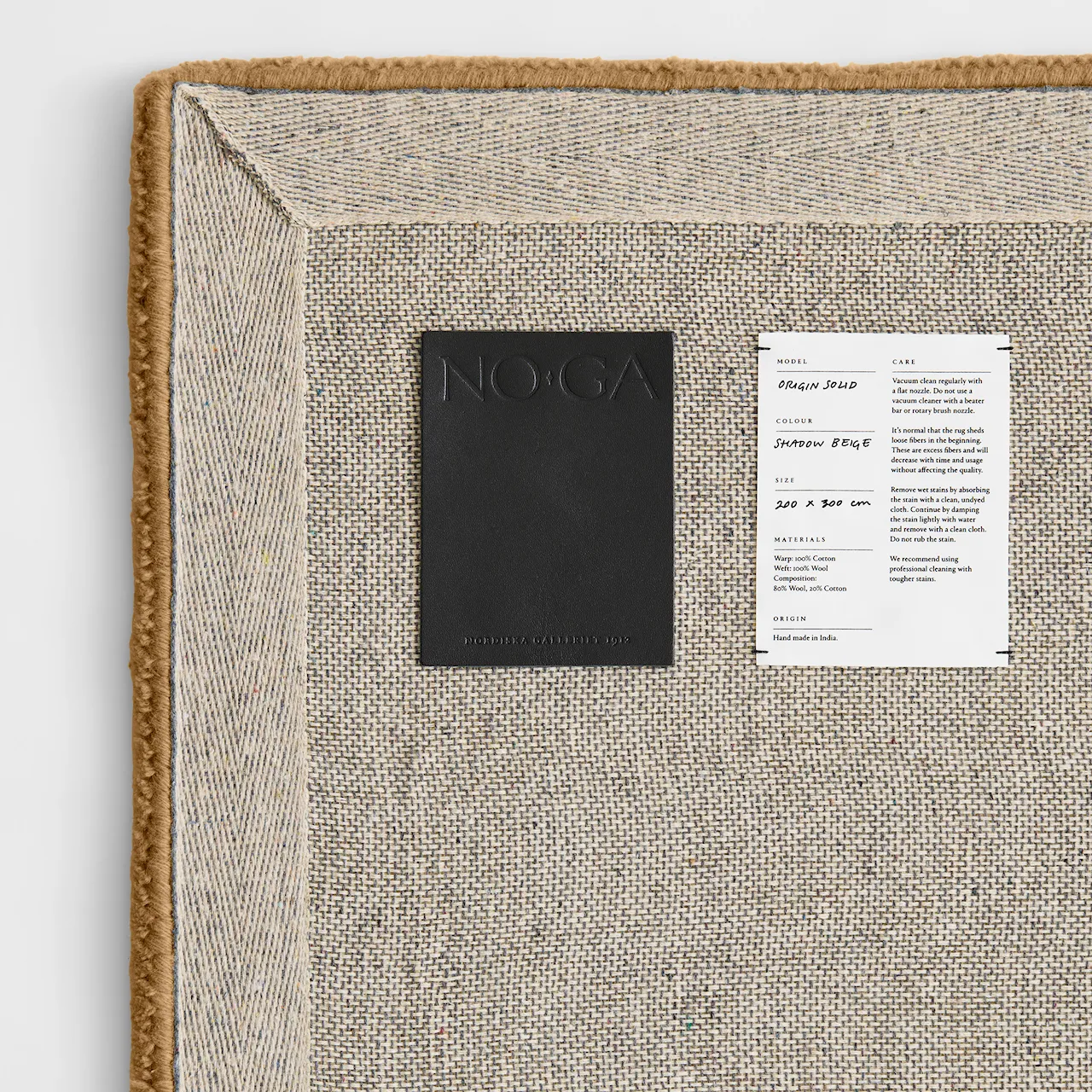 Origin Solid Shadow Beige Wool Rug