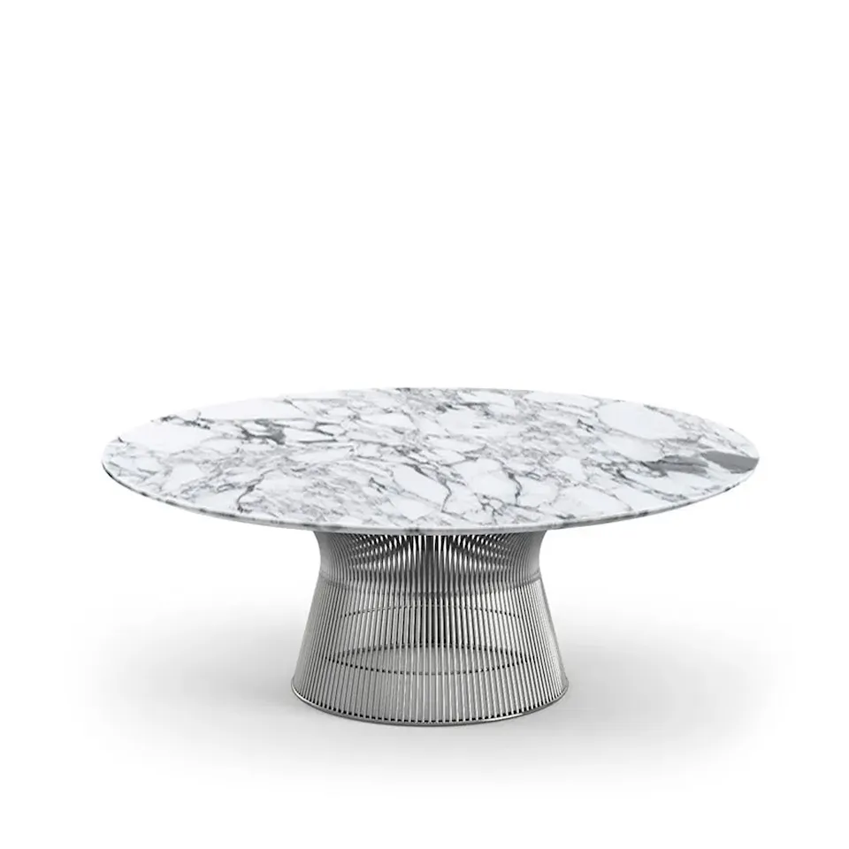 Platner Coffee Table Ø 107 cm Polished Nickel