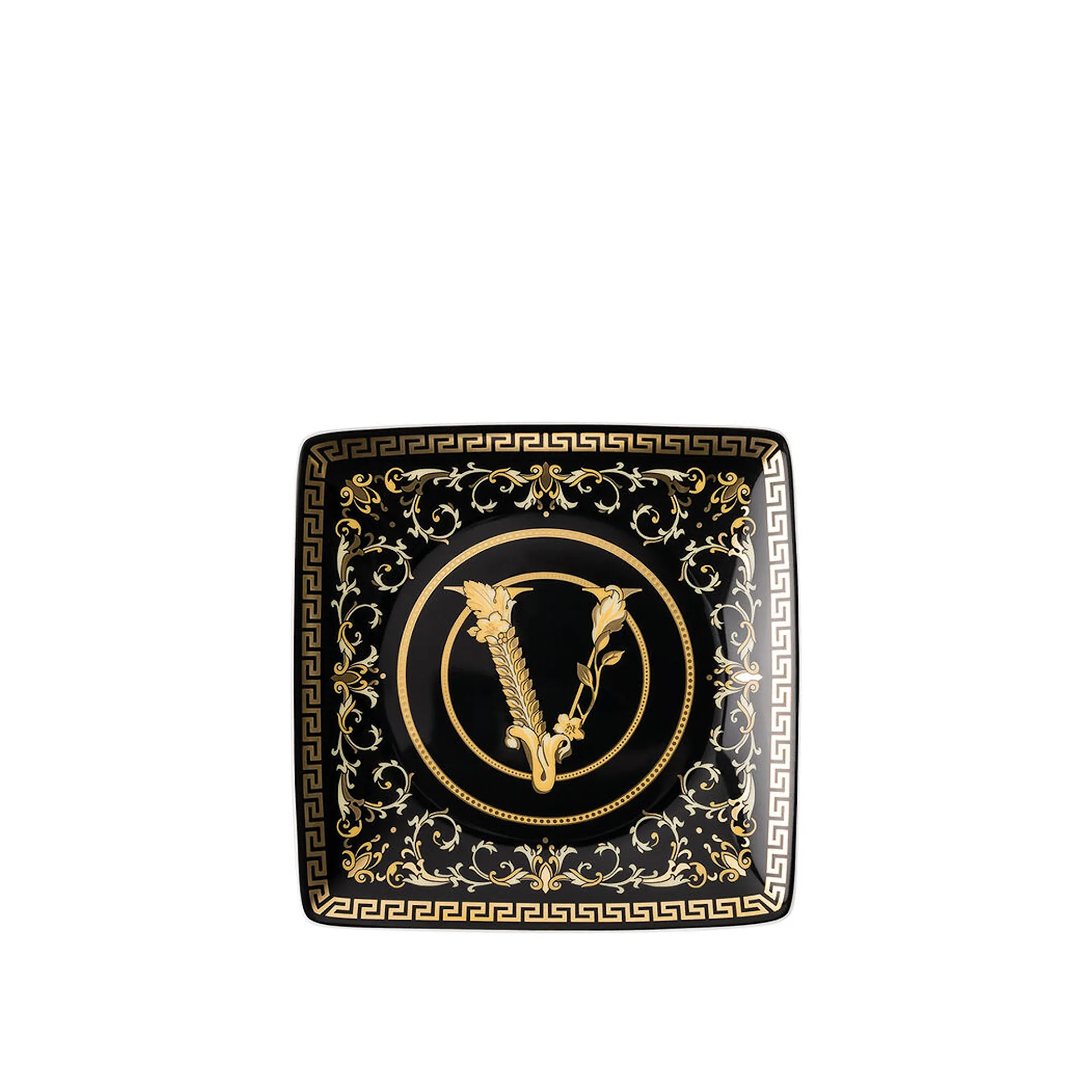 Virtus Gala Black, Lautanen 12 cm Neliö Flat - Versace - NO GA