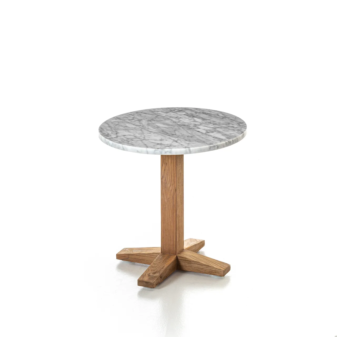 Jeko 40 Side Table - ECO Teak, Marmor -  H: 40, Ø:50