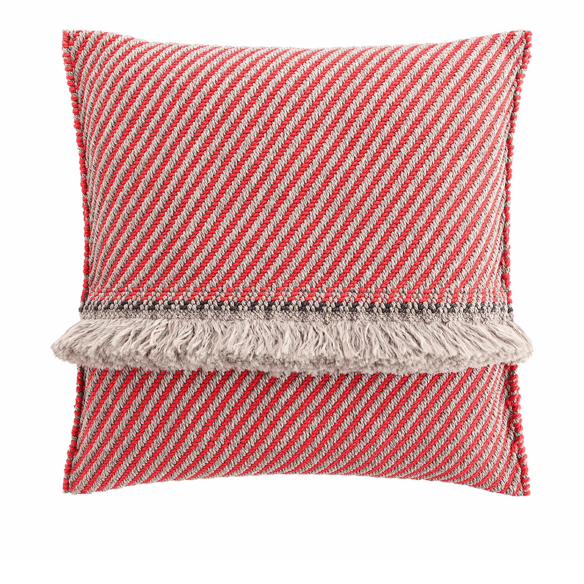 Garden Layers Big Cushion - Diagonal Almond/Red - GAN - Patricia Urquiola - NO GA