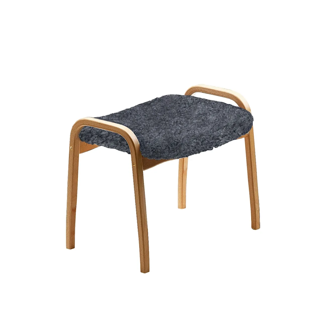 Lamino Stool, Oak, Sheepskin Charcoal