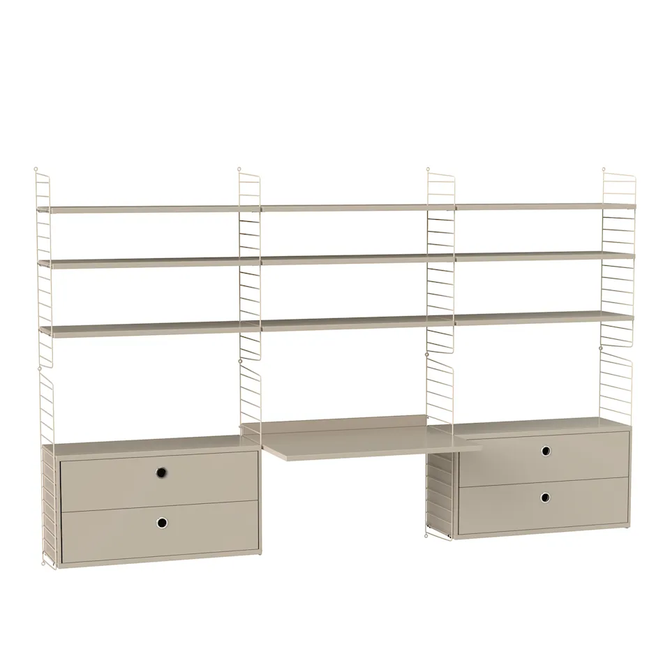 Kontor reolsystem F beige/beige
